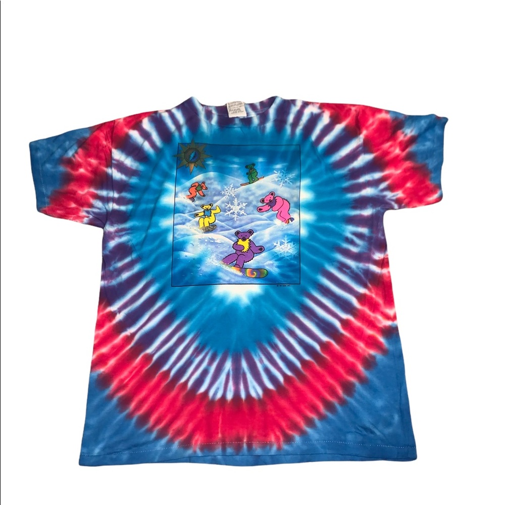 Vintage 1990 Grateful Dead Snow Bears Single Stitch Tie Dye Shirt